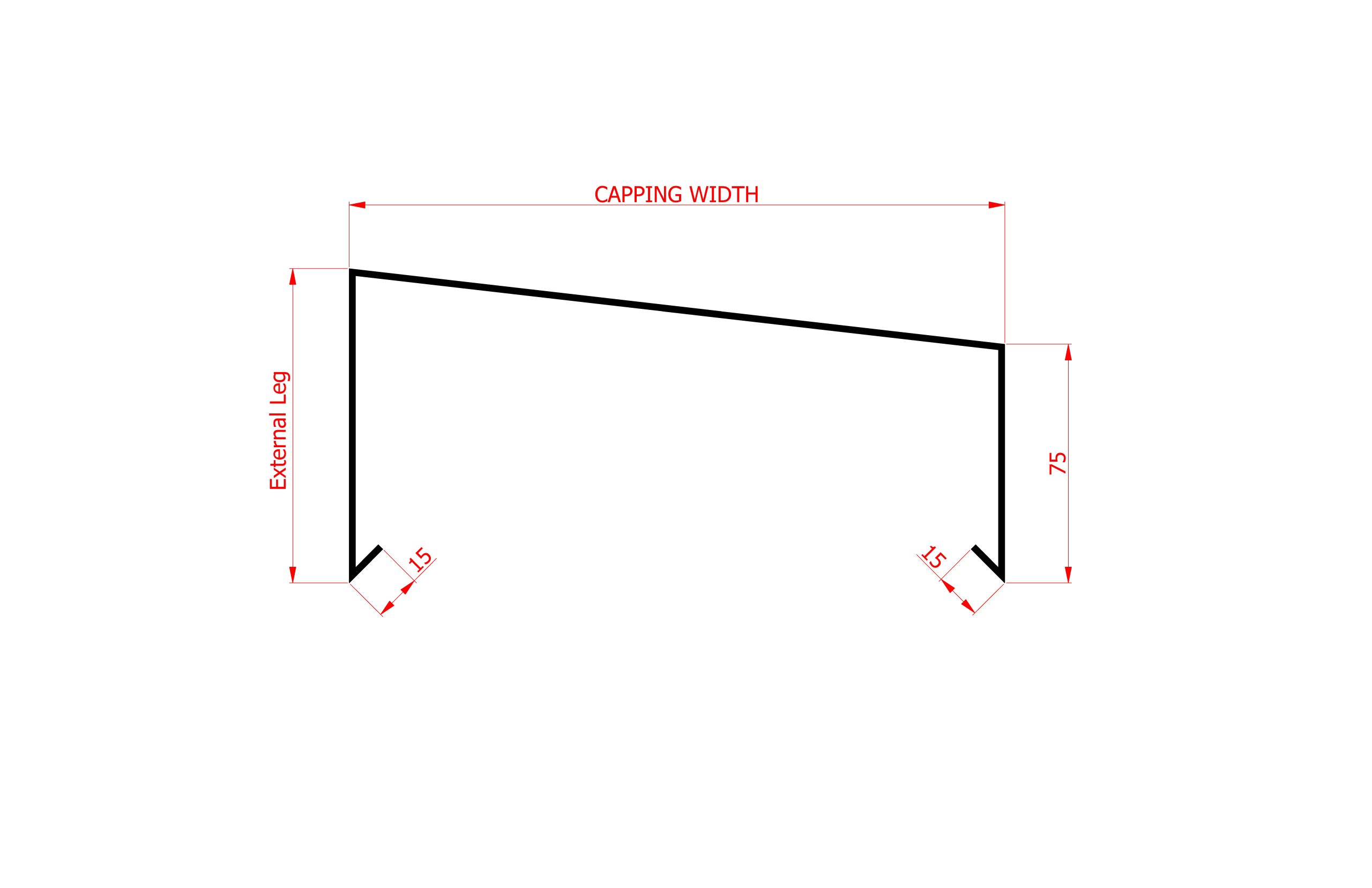 Aluminium Sloping Coping – 3m Length - Image 2